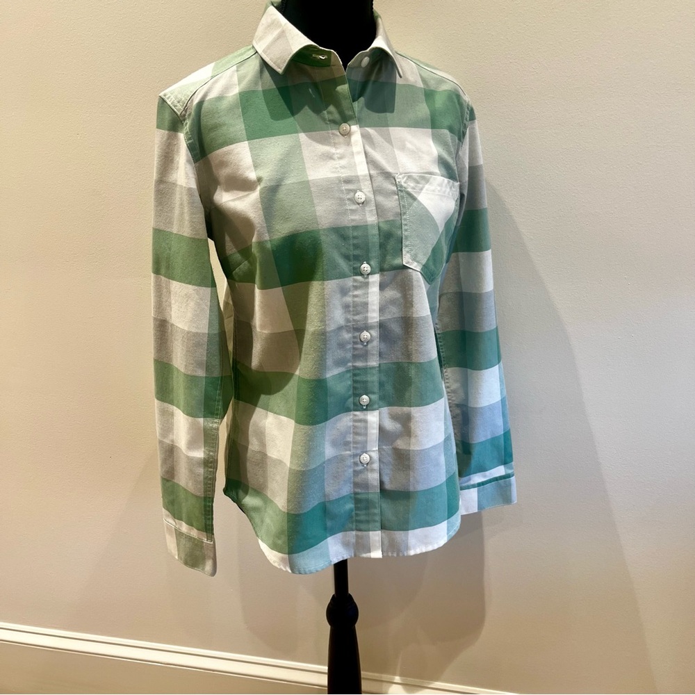 Women’s Simms Aqua and Olive Checkered Flannel
